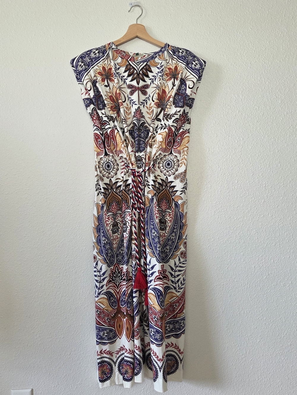 FARM Rio Boho Glam Off-White Midi Dress